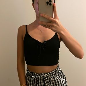 Lace up crop top XS/S